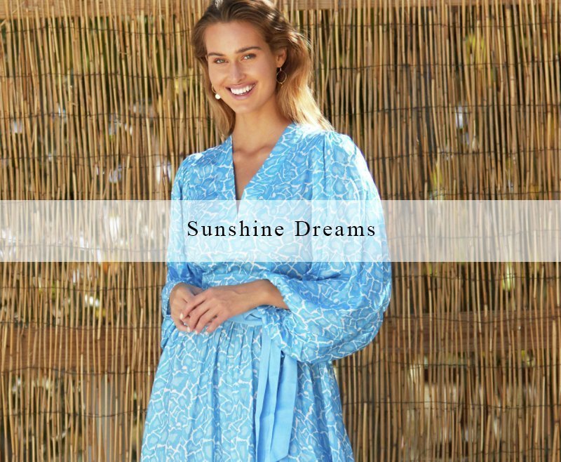organic blue sating print maxi dress with belt